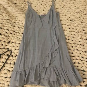 womens blue cross over dress